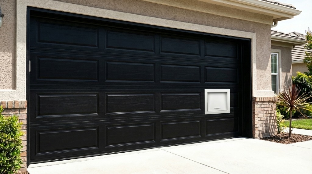 White Delivery Hatch installed on garage door